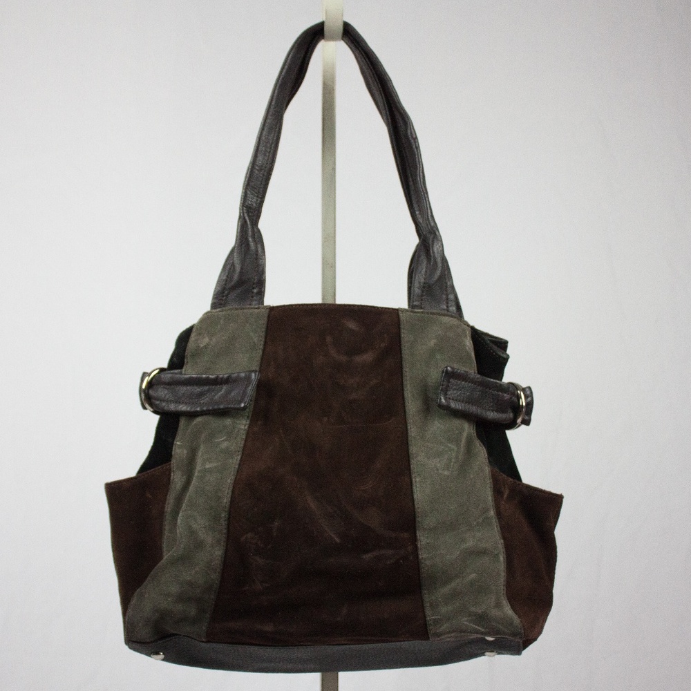 Tignanello suede patchwork bag